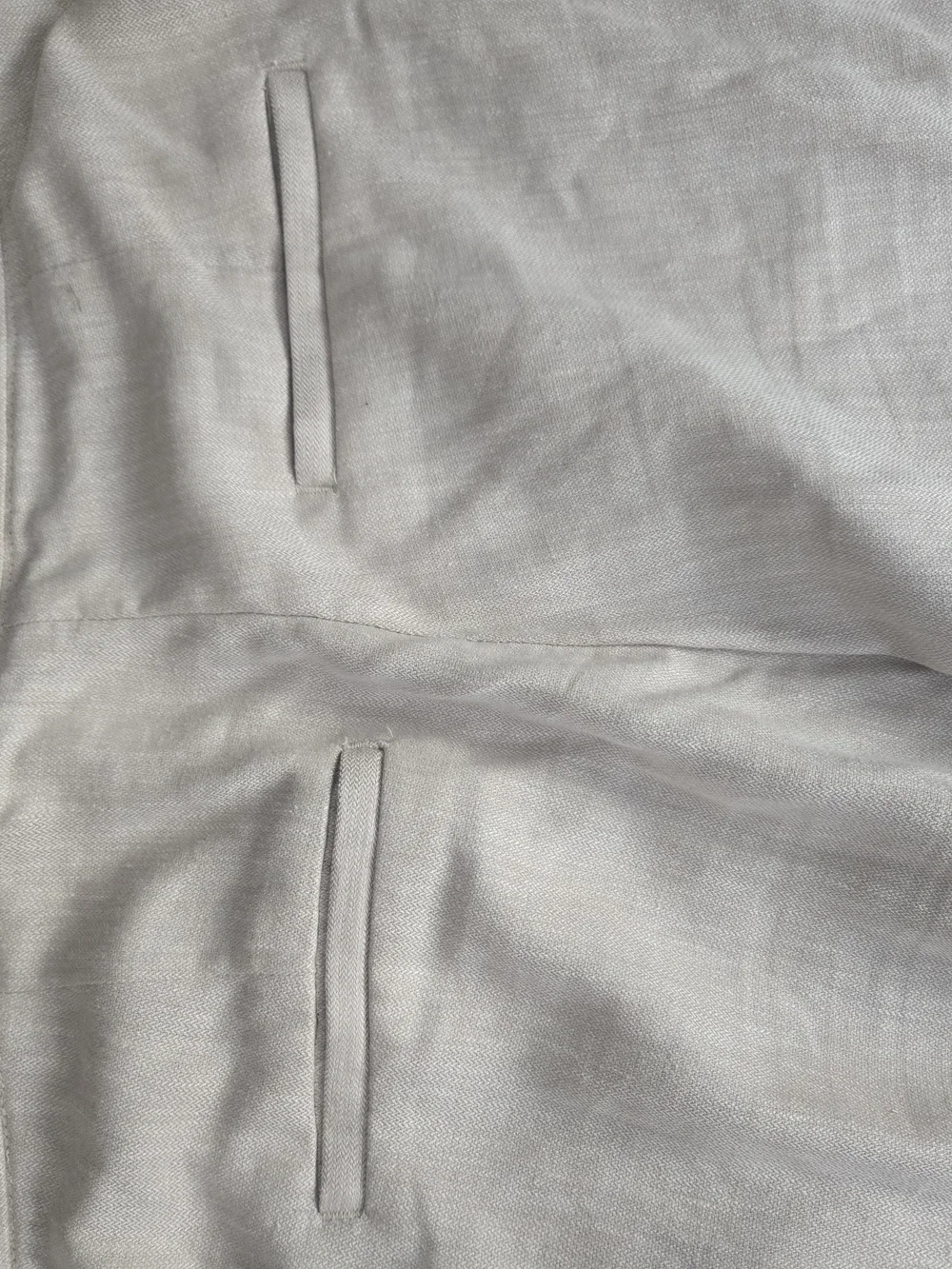 WOMEN'S CREAM WIDE-LEG LINEN BLEND TROUSERS - Size 8